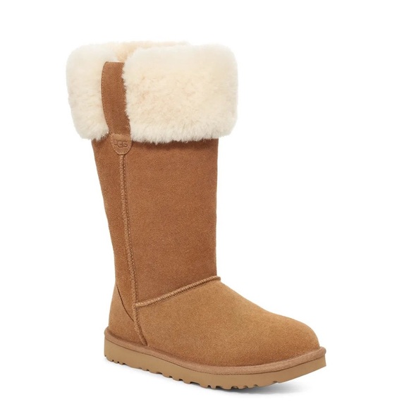 UGG | Suhenny Tan and Cream Moccasin Boots - Picture 1 of 16